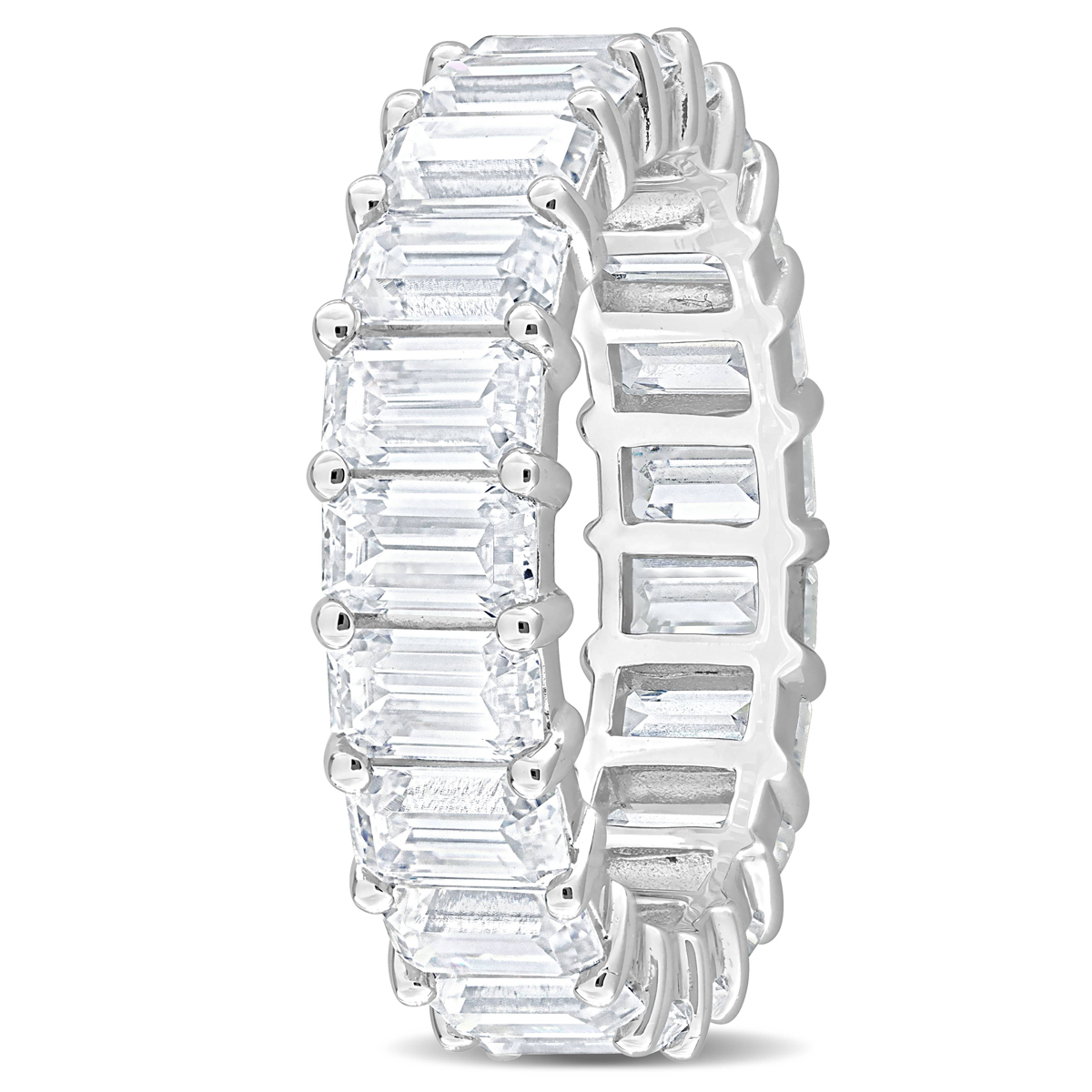 Sterling Silver 6 1/3ctw. White Moissanite Eternity Ring