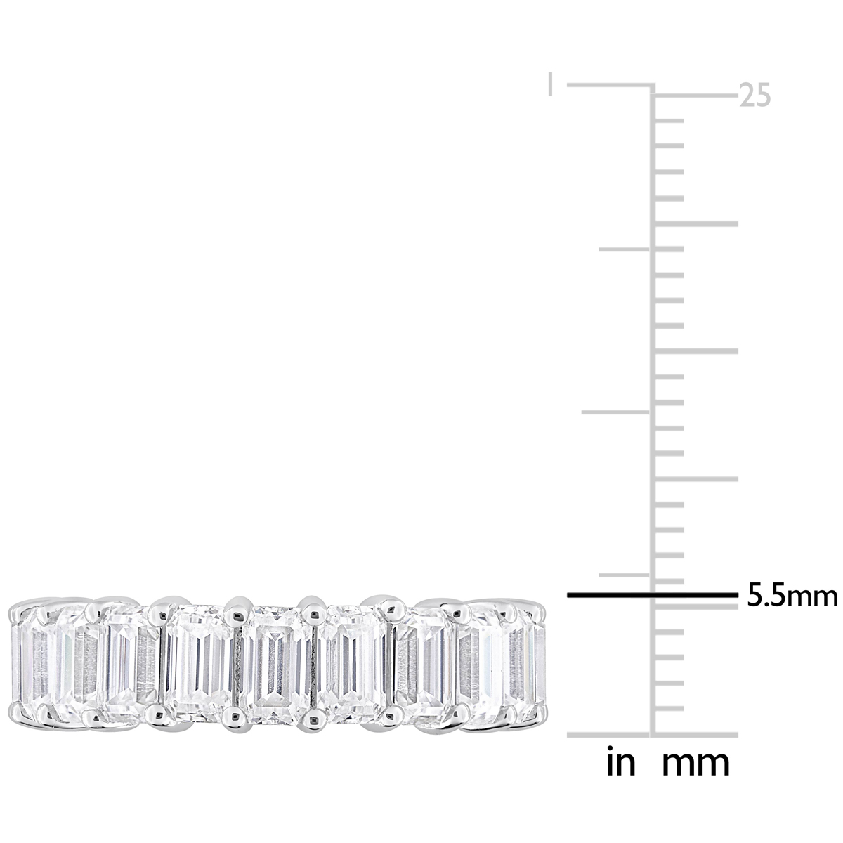 Sterling Silver 6 1/3ctw. White Moissanite Eternity Ring