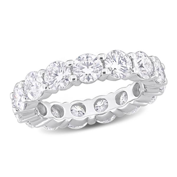 Sterling Silver 5 1/2ctw. White Moissanite Eternity Wedding Band