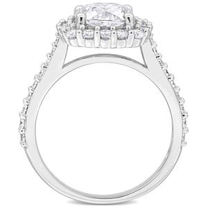 Sterling Silver 2 3/4ctw. White Moissanite Halo Ring alternate view