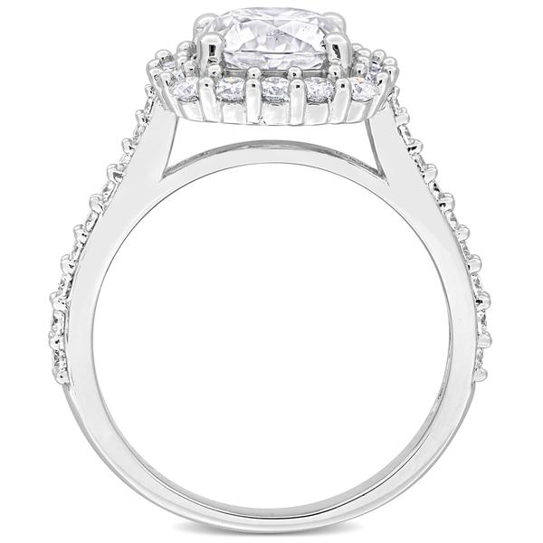 Sterling Silver 2 3/4ctw. White Moissanite Halo Ring alternate view