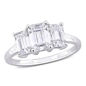 Sterling Silver 2 1/5ctw. White Moissanite Engagement Ring
