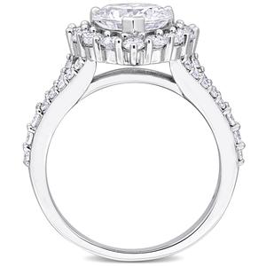 Sterling Silver 3ctw. White Moissanite Heart-Shaped Ring alternate view