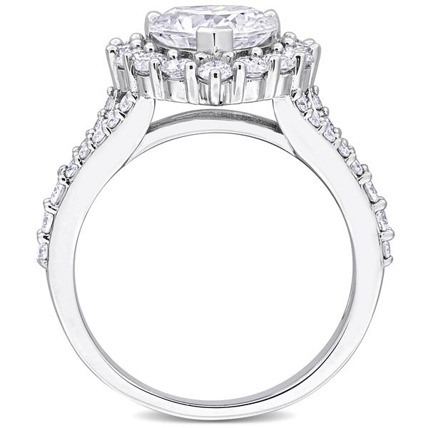 Sterling Silver 3ctw. White Moissanite Heart-Shaped Ring alternate view