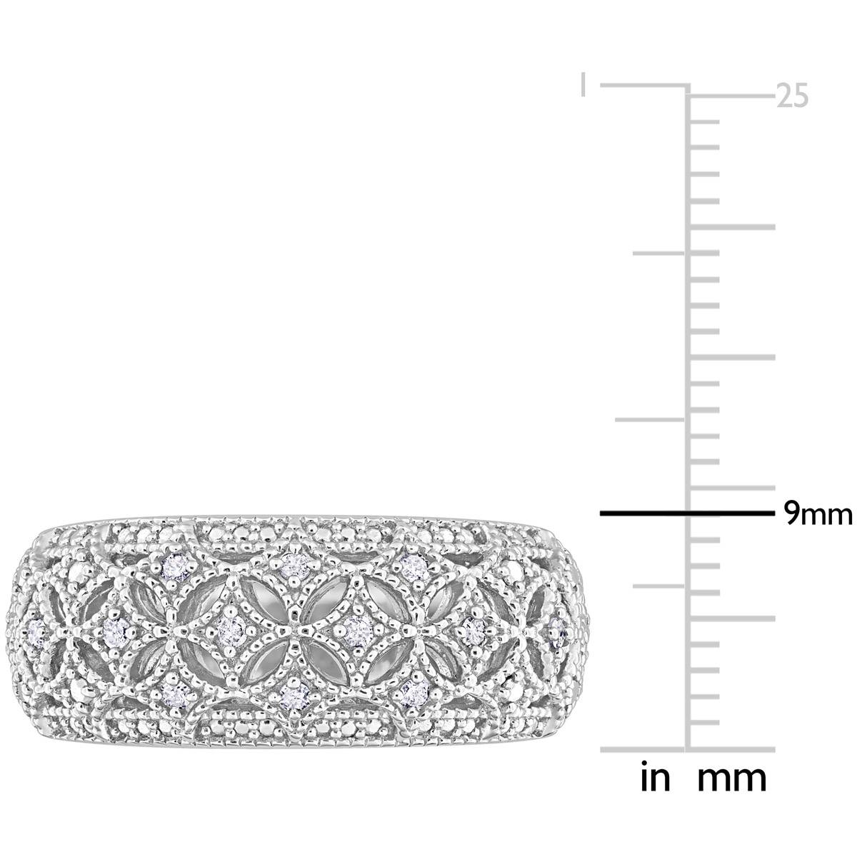 Sterling Silver 1/10ctw. Diamond Wide Band Eternity Ring