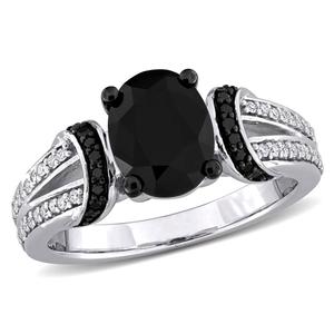 Sophia B 2 1/4ctw. Black & White Oval Diamond Statement Ring