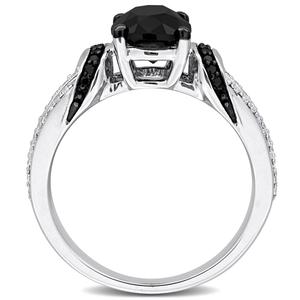 Sophia B 2 1/4ctw. Black & White Oval Diamond Statement Ring alternate view
