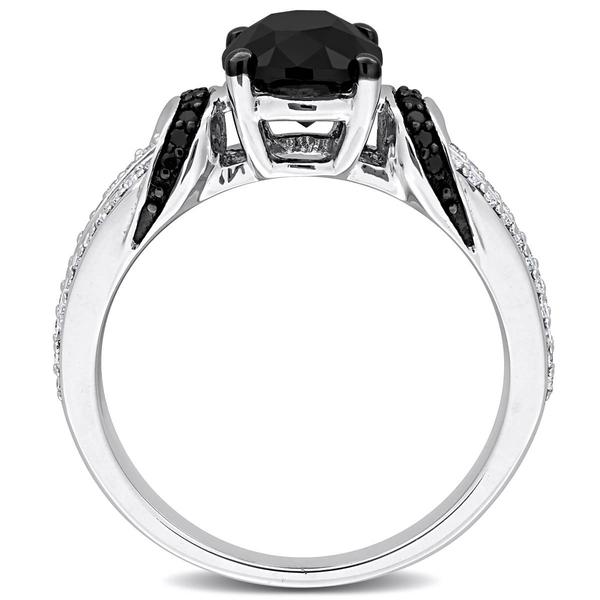 Sophia B 2 1/4ctw. Black & White Oval Diamond Statement Ring alternate view