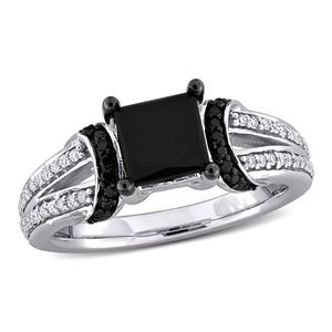 Sophia B 2 1/4ctw. Black & White Princess Diamond Statement Ring