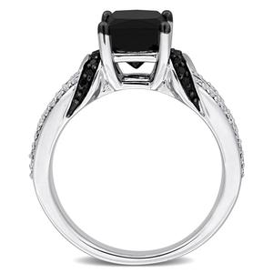 Sophia B 2 1/4ctw. Black & White Princess Diamond Statement Ring alternate view