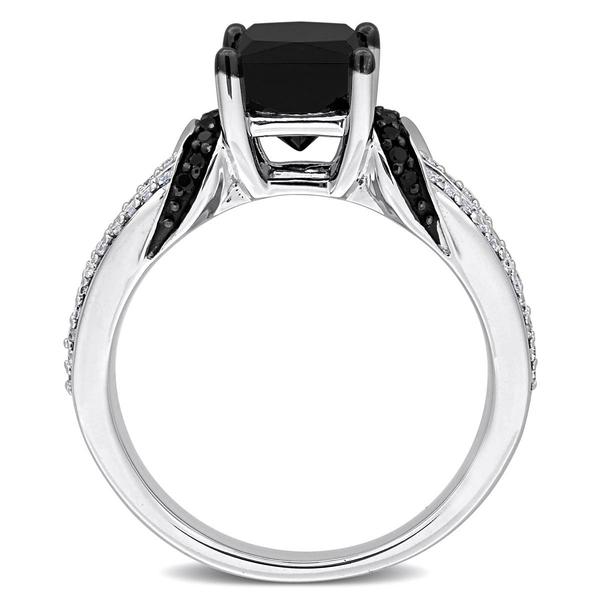 Sophia B 2 1/4ctw. Black & White Princess Diamond Statement Ring alternate view