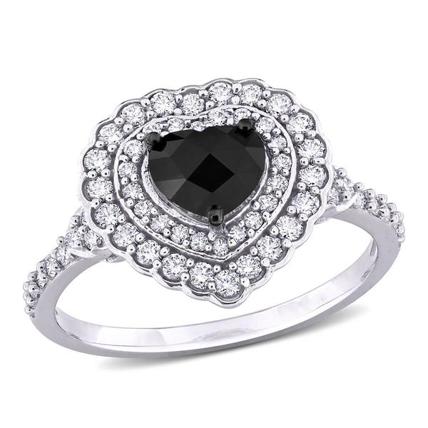 Sophia B 1 1/4ctw. Black & White Heart-Rose Cut Diamond Ring