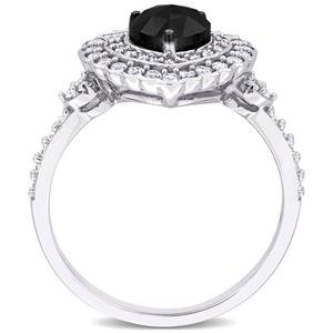Sophia B 1 1/4ctw. Black & White Heart-Rose Cut Diamond Ring alternate view