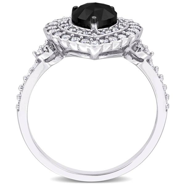 Sophia B 1 1/4ctw. Black & White Heart-Rose Cut Diamond Ring alternate view