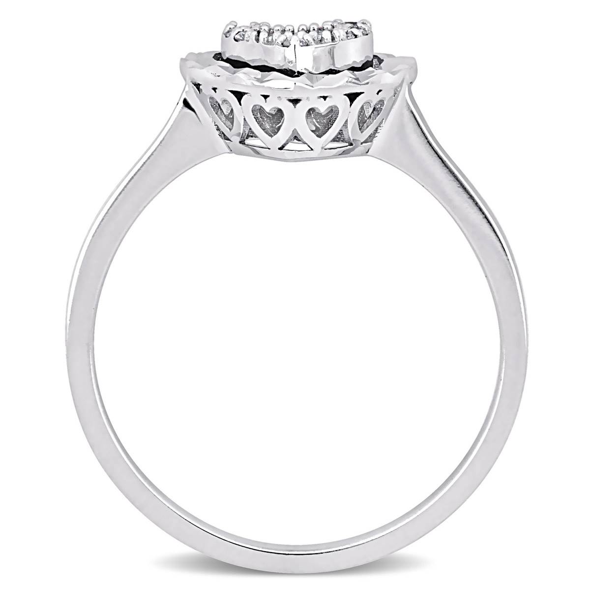 Sophia B 1/8ctw. 14kt. White Gold Baguette Heart Diamond Ring