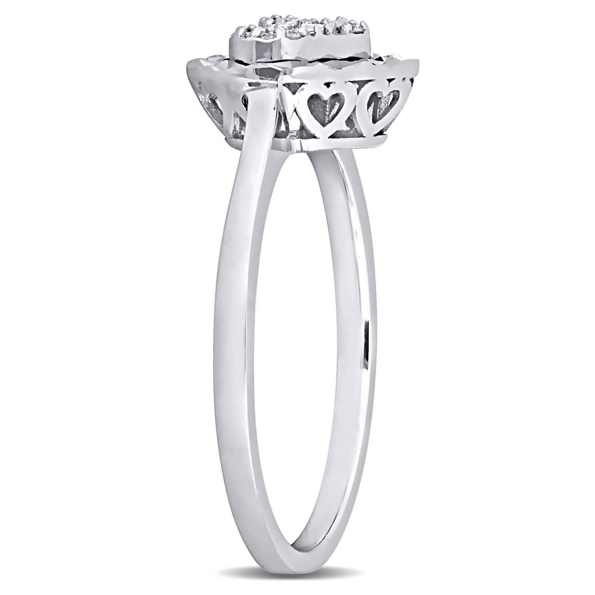 Sophia B 1/8ctw. 14kt. White Gold Baguette Heart Diamond Ring