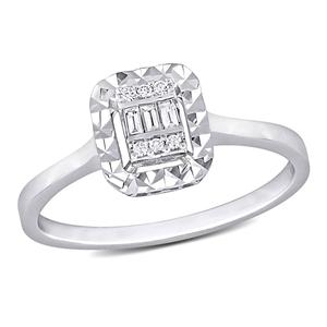 Sophia B 1/8ctw. 14kt. White Gold Baguette Square Diamond Ring