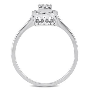 Sophia B 1/8ctw. 14kt. White Gold Baguette Square Diamond Ring alternate view