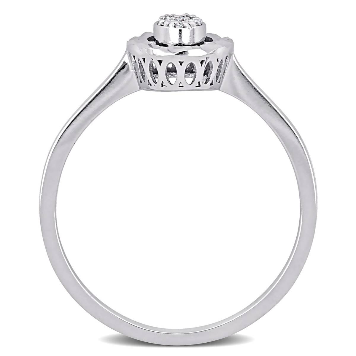 Sophia B 1/8ctw. 14kt. White Gold Baguette Oval Diamond Ring