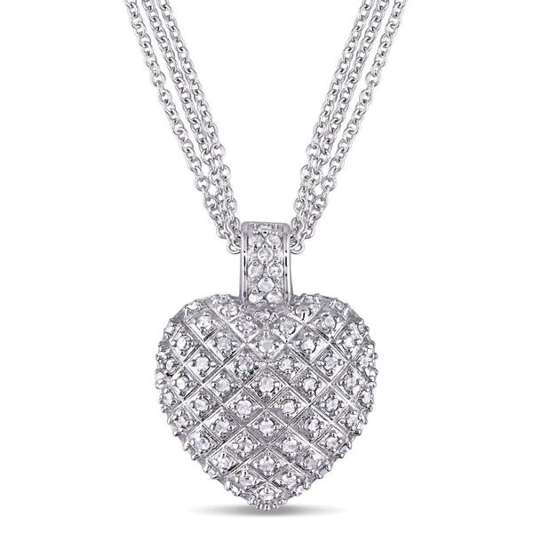 Diamond Classics(tm) Sterling Silver Diamond Heart Necklace