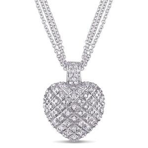 Diamond Classics(tm) Sterling Silver Diamond Heart Necklace