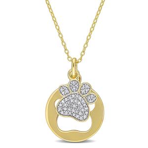 Diamond Classics(tm) Sterling Silver Dog Paw Necklace