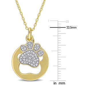Diamond Classics(tm) Sterling Silver Dog Paw Necklace alternate view