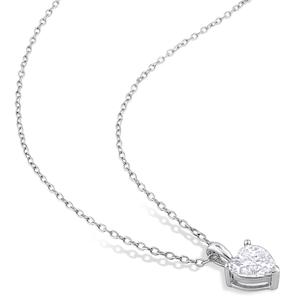 Sterling Silver 1ctw. Heart Moissanite Pendant Necklace alternate view