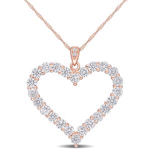 Sterling Silver 18kt. Rose Gold Dew Moissanite Pendant