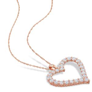 Sterling Silver 18kt. Rose Gold Dew Moissanite Pendant alternate view
