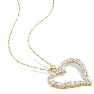 Sterling Silver 18kt. Gold Dew Moissanite Heart Pendant alternate view