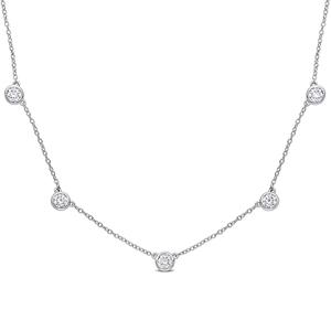Sterling Silver 2 1/4ctw. Dew Moissanite Station Necklace