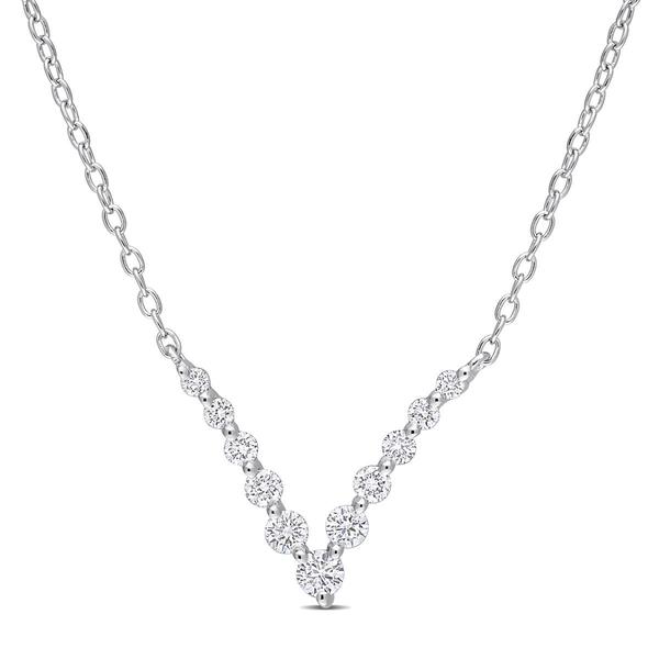 Platinum Plated 1/3ctw. Diamond Necklace