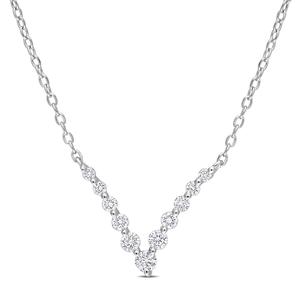 Platinum Plated 1/3ctw. Diamond Necklace
