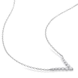 Platinum Plated 1/3ctw. Diamond Necklace alternate view