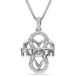 Sophia B Sterling Silver 0.06ctw. Diamond Infinity Heart Pendant