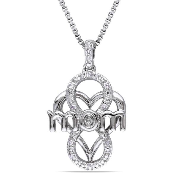 Sophia B Sterling Silver 0.06ctw. Diamond Infinity Heart Pendant