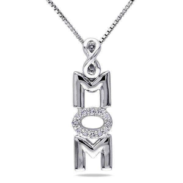 Sophia B Sterling Silver 0.06ct. Diamond Mom Pendant