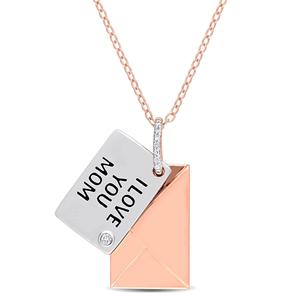 Sophia B 0.04ctw. Diamond Accent I Love You Mom Pendant