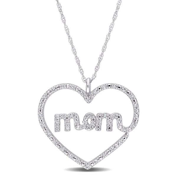 Sophia B 10kt. White Gold 1/5ctw. Diamond Mom Heart Pendant