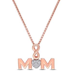 Sophia B 0.03ctw. Diamond Accent Mom Pendant Necklace