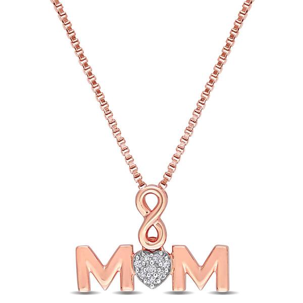 Sophia B 0.03ctw. Diamond Accent Mom Pendant Necklace