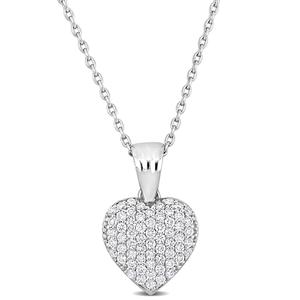 Sophia B 14kt. White Gold 3/8ctw. Diamond Heart Pendant Necklace
