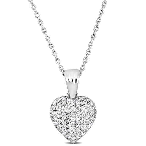 Sophia B 14kt. White Gold 3/8ctw. Diamond Heart Pendant Necklace