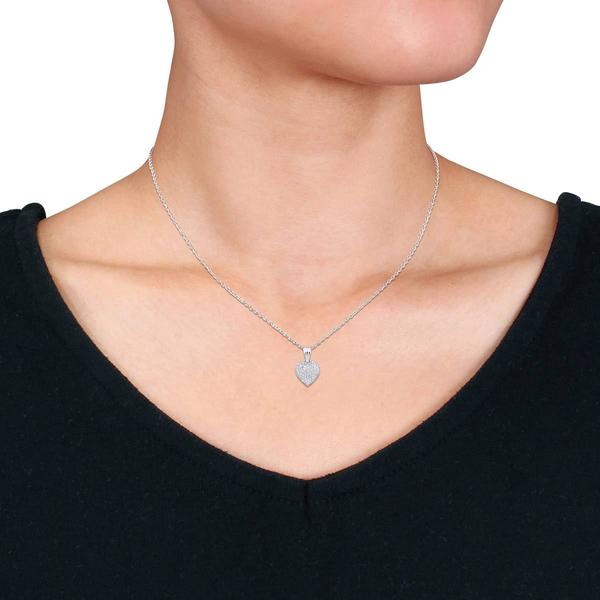 Sophia B 14kt. White Gold 3/8ctw. Diamond Heart Pendant Necklace alternate view