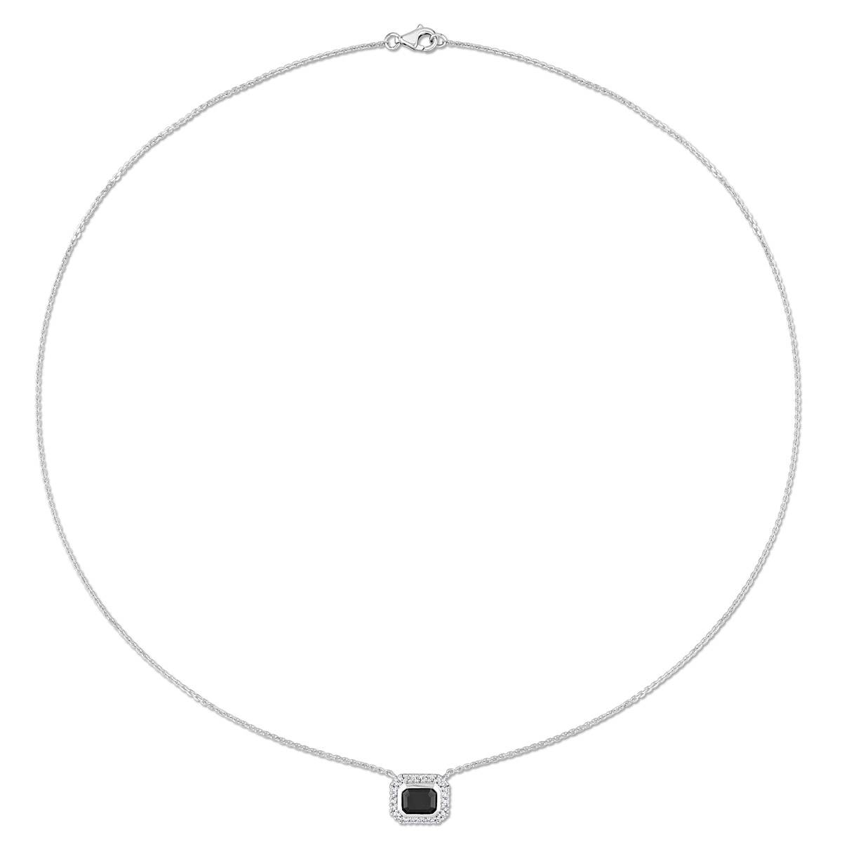 Sophia B 1 1/8ctw. Black & White Emerald Shape Diamond Necklace