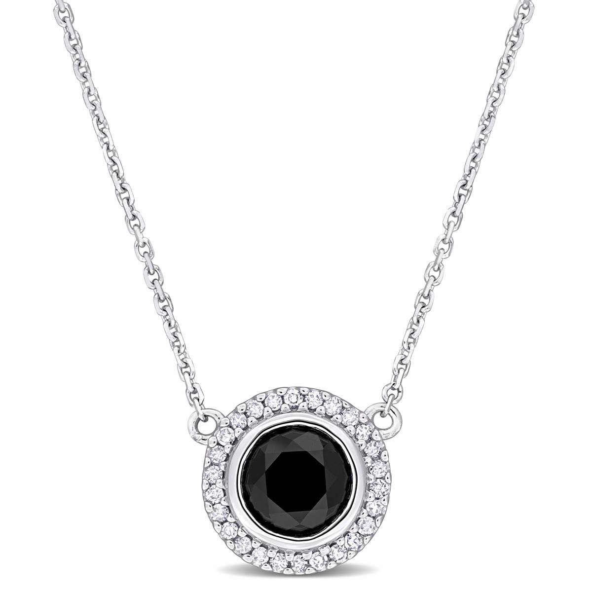 Sophia B 1 1/10ctw. Black & White Round Diamond Necklace