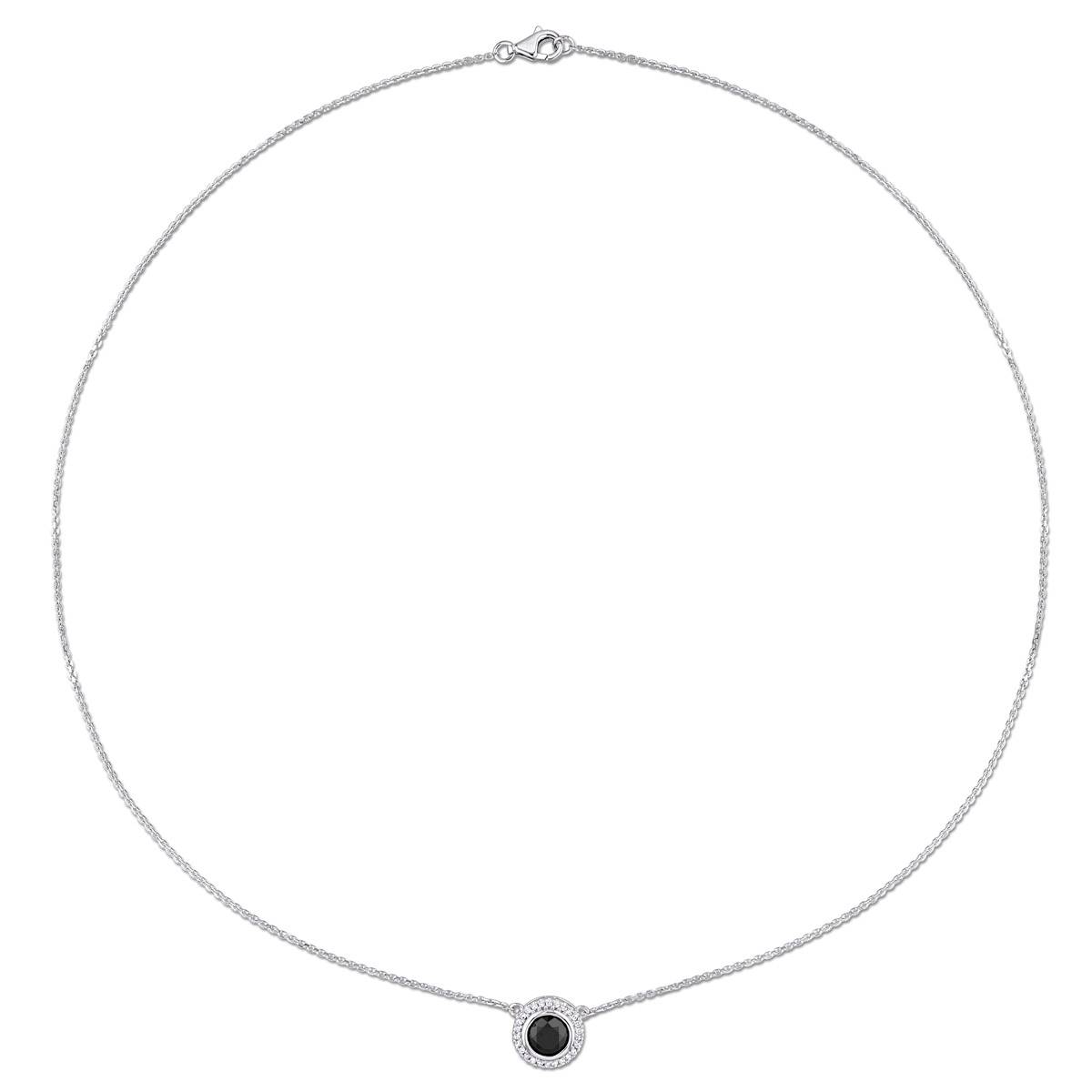 Sophia B 1 1/10ctw. Black & White Round Diamond Necklace