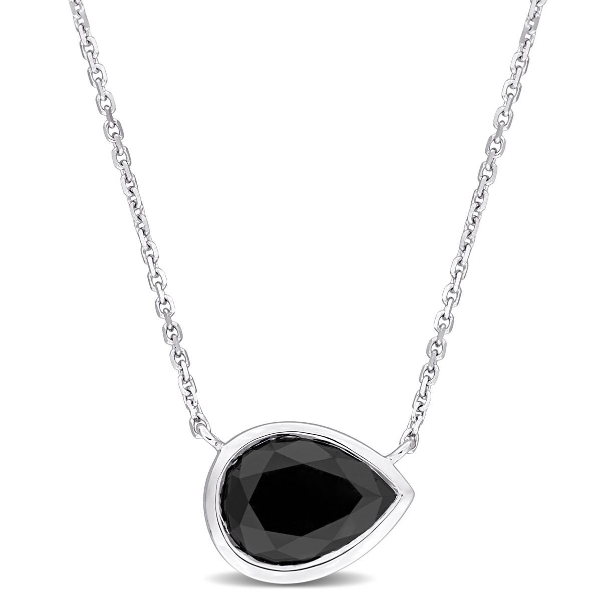 Sophia B 14kt. White Gold 2ctw. Black Pear Diamond Pendant