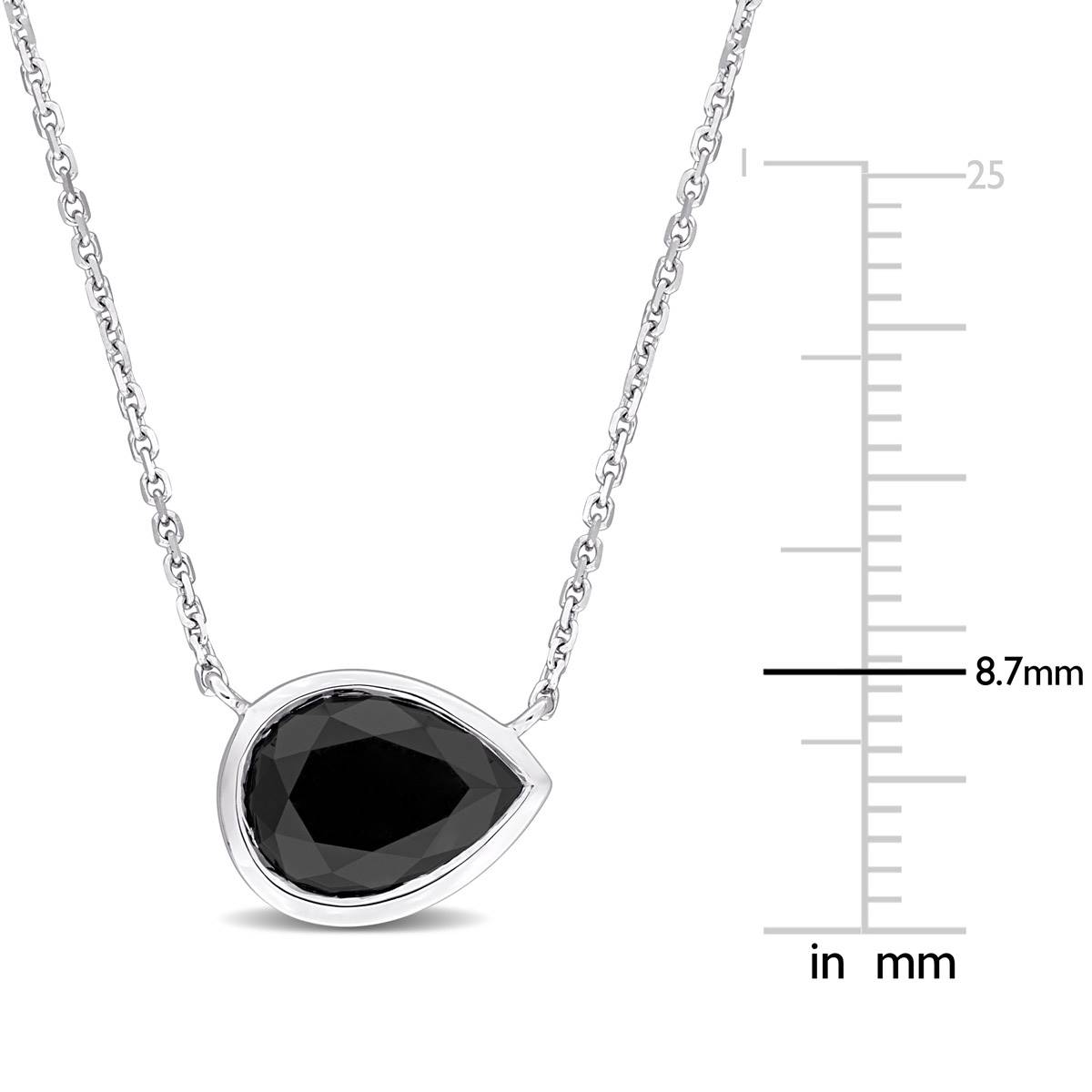 Sophia B 14kt. White Gold 2ctw. Black Pear Diamond Pendant